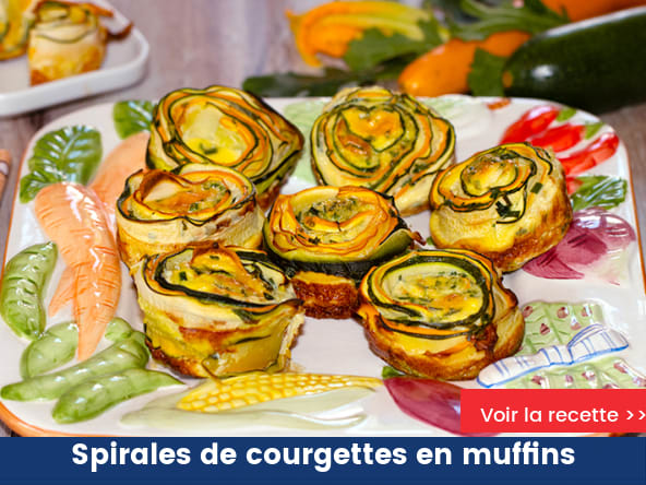 Spirales de courgettes en muffins